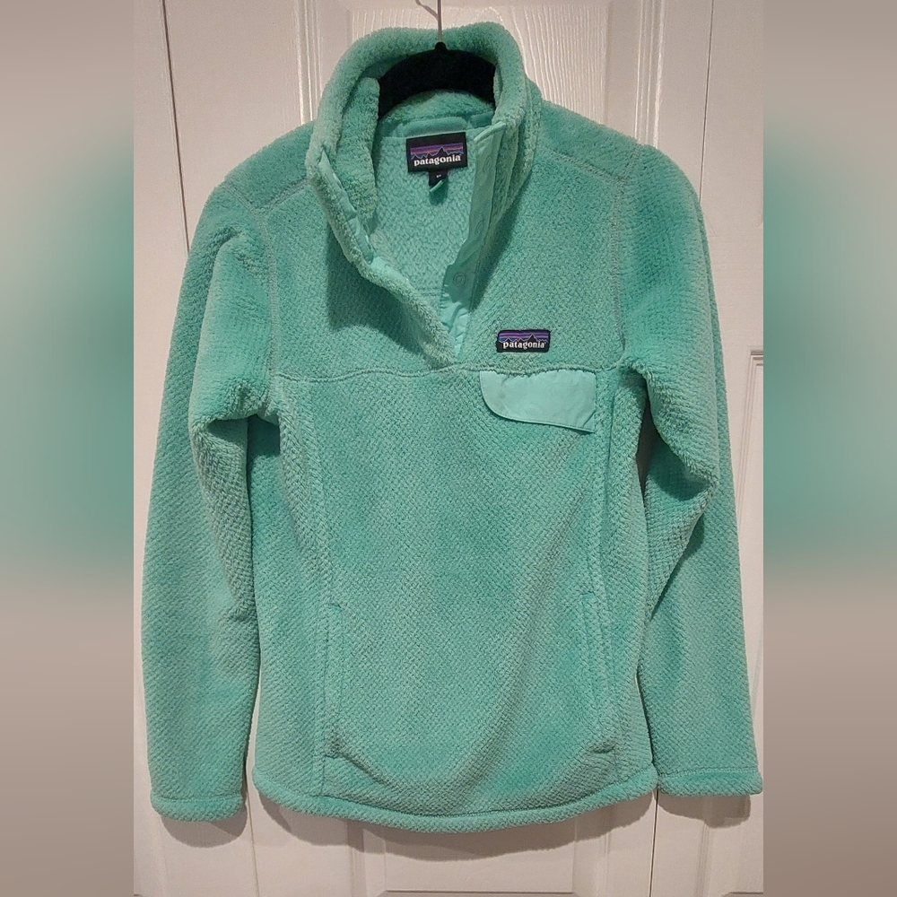 Patagonia Mint Green Women's Re-Tool Snap Fleece Pullover, Size XS
